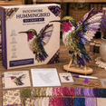 thumbnail image 1 of Beginner-Friendly 3D Patchwork Bird DIY Craft Kit, Floral Textile Bird Art Making Kit, Perfect Handcraft Gift for Adults Hobbyists Autumn Harvest Hummingbird, 1 of 7