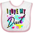 thumbnail image 3 of Inktastic I Love my Dad- 80s retro style Boys or Girls Baby Bib, 3 of 4