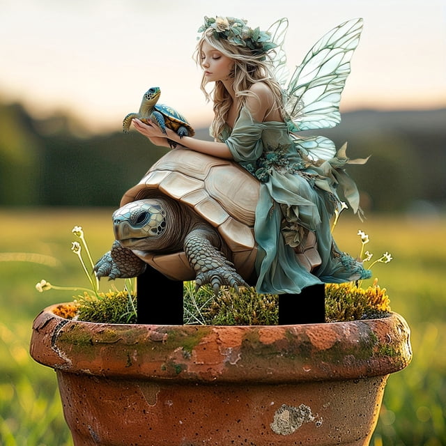 Figuras Decorativas de Acrílico para Jardín, Estilo Bohemio, con Hadas y Colibríes.