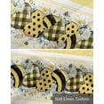 thumbnail image 6 of Summer Bee Linen Curtain Valance for Bedroom/Bathroom/Kitchen/Office/Living/Dining Room Window,Honey Yellow Flower Love Heart Eucalyptus Pocket Topper Drapes Decorative Cafe Drapery Panel 42"x18", 6 of 6