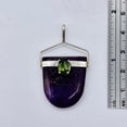 thumbnail image 5 of Sugilite Peridot Sterling Silver Oval Pendant | 1 1/2" Long | Purple Green | 1 |, 5 of 9