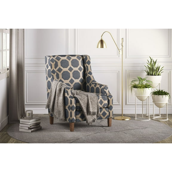 Jofran Sanders Geometric Pattern Luxury Accent Upholstered Accent Chair