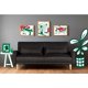 thumbnail image 1 of Sofá Cama Makora Anicka con Memory Foam Color Negro Lino Respaldo Reclinable de 3 Posiciones, 1 of 8