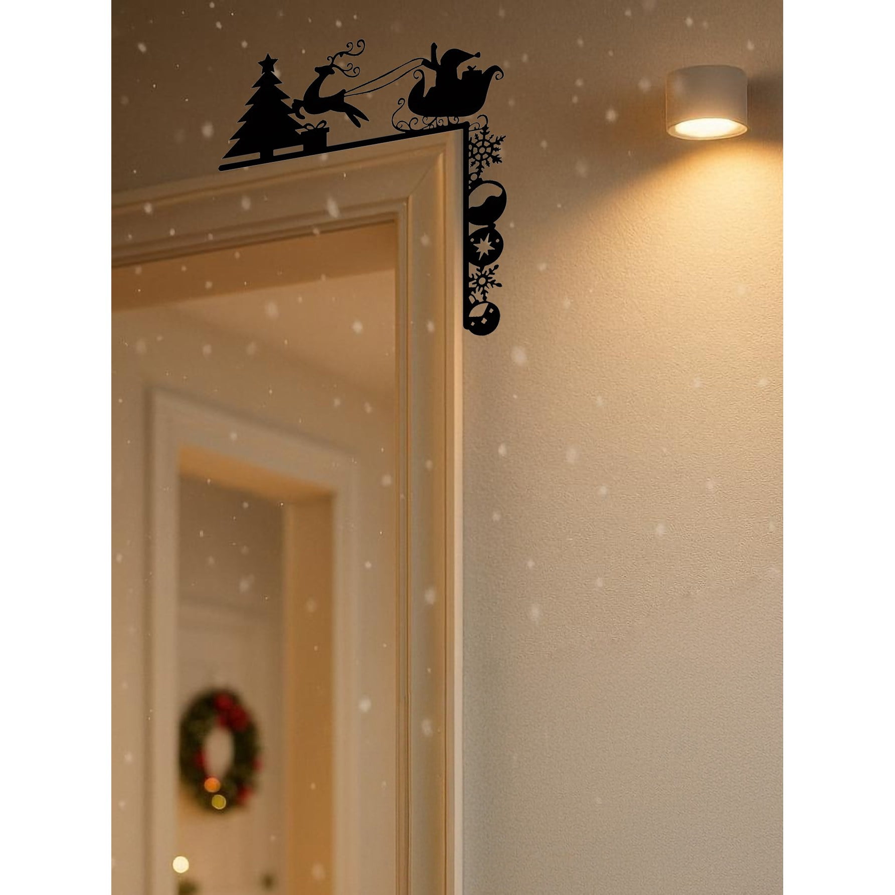Astoutdoor Vintage Iron Sleigh Wall Decor, Rustic Farmhouse Christmas Wall Hanging, 8.66 in x 7.87 in