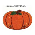 thumbnail image 3 of Trovenix Halloween Fall Thanksgiving Bath Mat Pumpkin Shaped Absorbent Non Slide Soft Doormat for Entryway Decor, 3 of 7
