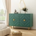 thumbnail image 4 of HLR Green 48" Modern Accent Sideboard Buffet Cabinet with 4 Doors Storage & Shelves for Kitchen, 4 of 9
