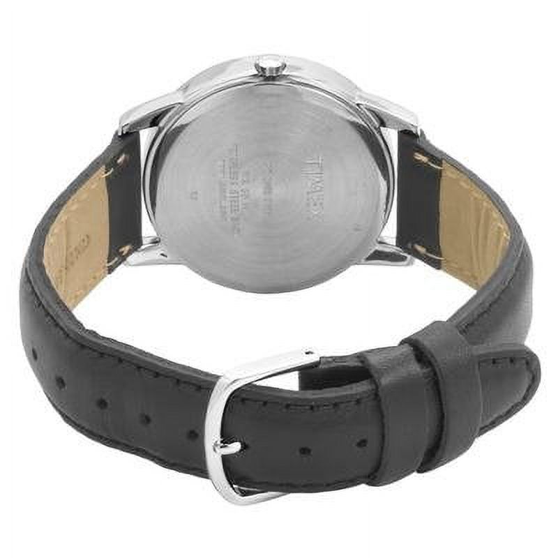 Timex Men's Easy Reader Date Black/Silver/White 35mm Casual Watch, Leather Strap - image 4 of 5