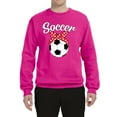 thumbnail image 2 of Wild Bobby, Cute Soccer Mom Ribbon Soccer Ball Gift Sports, Mother's Day, Unisex Crewneck Graphic Sweatshirt, Fuschia, 2XL, 2 of 3