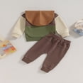 thumbnail image 3 of Baby Boy Fall Outfits Classic Long Sleeve Contrast Color Pocket Hoodie + Pants Set Toddler Clothes, 3 of 7