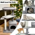 thumbnail image 7 of Pefilos 33" Cat Tree for Small Indoor Cats, Plush Cat Tower with Large Cat Condo, Perch and Sisal Cat Scratching Post for Kittens, Gray, 7 of 7