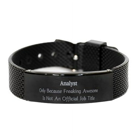 Analyst Black Shark Mesh Bracelet - Analyst Unique Gift Idea for Birthday, Graduation, Holidays - Confidence and Inspiration