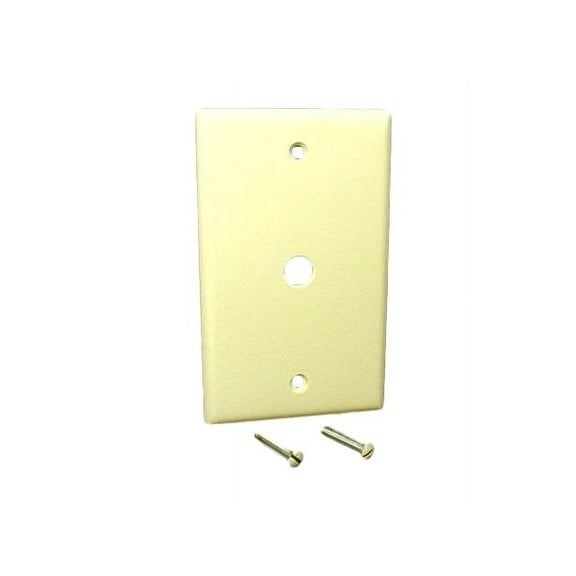 Leviton 82013 Almond Single Gang .406" Cable Wall Plate