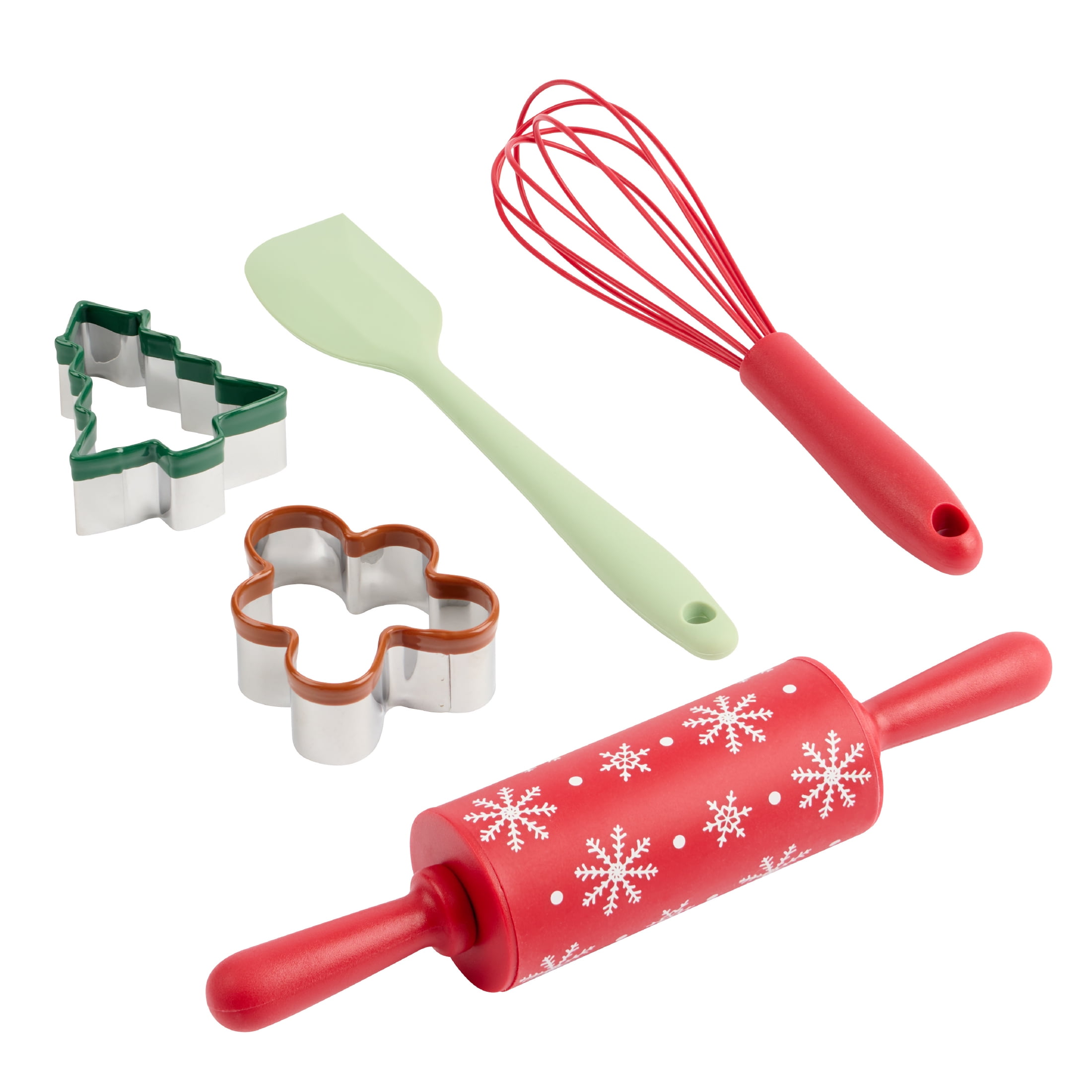 Ensemble d’outils à pâtisserie 5 pièces Holiday Time, Rouge, Blanc, Vert