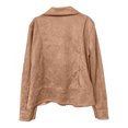 thumbnail image 3 of Women's Faux Suede Slim Fit Jacket – Versatile Autumn Winter Zip Up Coat in Sizes S-XXL, Chic Button Detail Outerwear for Casual Daily Work, 3 of 4