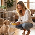 thumbnail image 5 of OCCOA Stainless Hanging Pet Bowl for Crate Cage Feeder, Adjustable Hook On Water Food Bowl for Dogs Cats, Spatter Proof Removable Easy Clean, Yellow, 5 of 6
