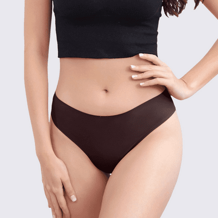 Fulorrnie Underwear for Women Seamless Tummy Control Comfort High Waisted Panty Period Waistband Stretchable Moisture Wicking Panties  Coffee  L