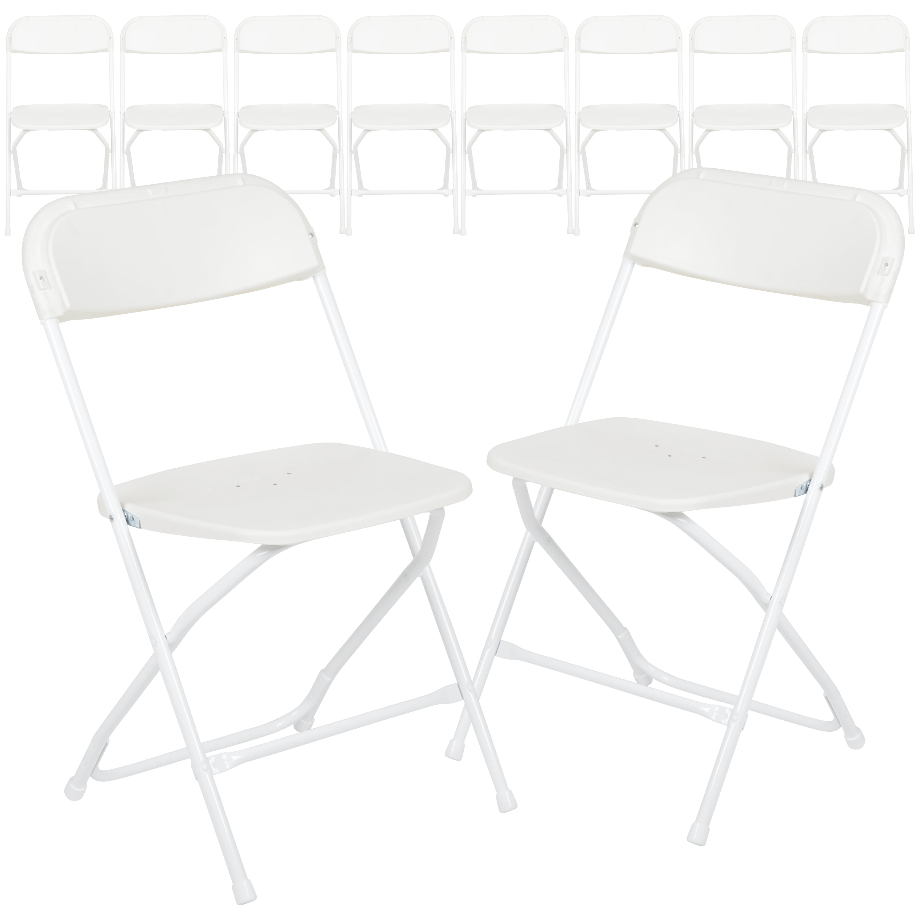 Folding Chair 2 Pack Premium Beige Plastic Hercules Series 650 lb Capacity Designed for Indoor and Outdoor Use