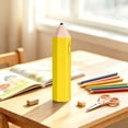 thumbnail image 4 of Pencil Shaped Case, Cute Pencil Shaped Storage Bag with Side Zipper, Soft and Durable Pen Case for study, Art Supplies, and Stationery Organizer, Fun Novelty Gift for Students, Yellow, 4 of 4