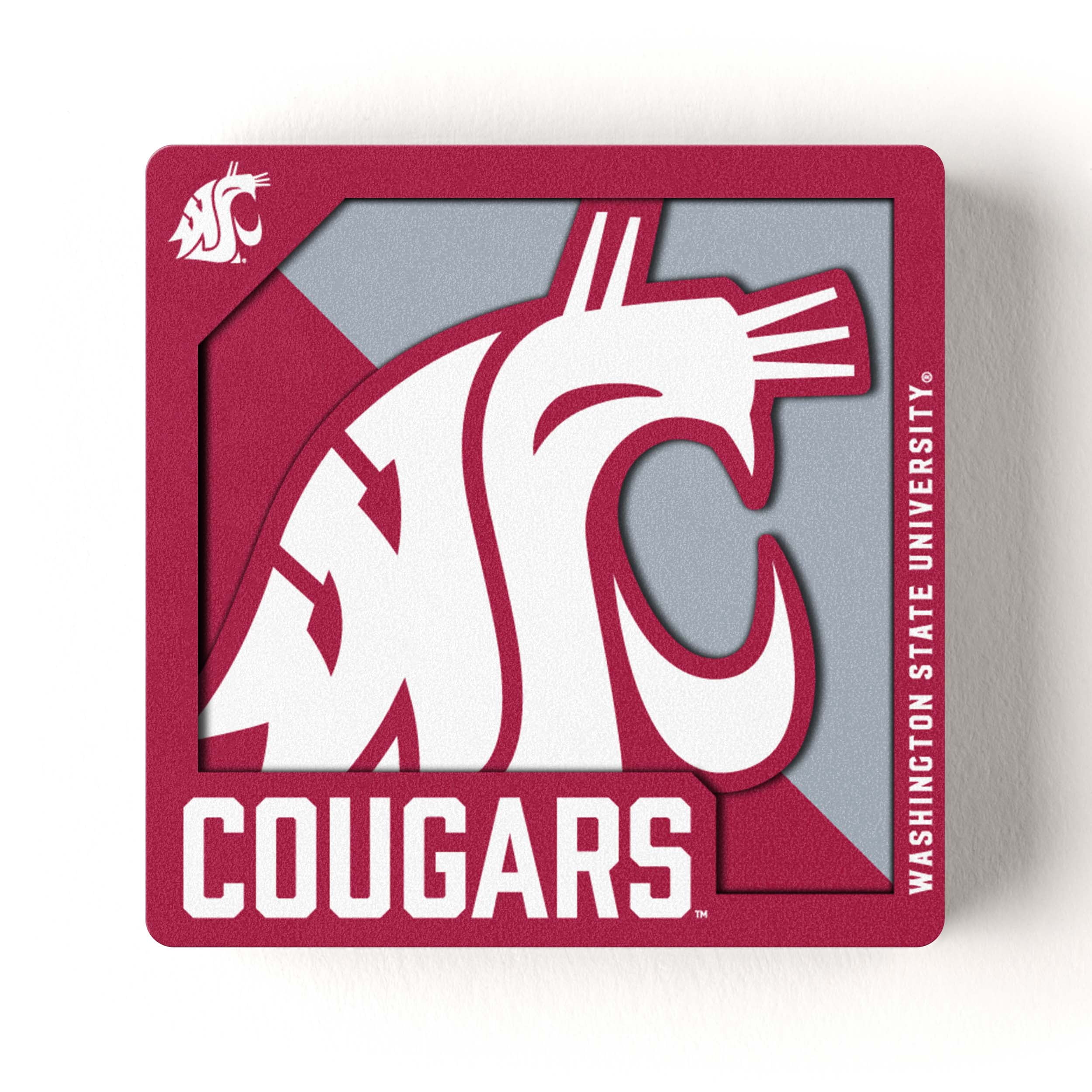 YouTheFan NCAA Washington State Cougars 3D Logo Series Magnet