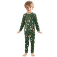 thumbnail image 6 of FORMRS Toddler Unisex Long Sleeve Top and Pants Pajama Set 2-Piece Sleepwear, Sizes 18M-8Y, Green Forest Pattern, 6 of 6