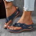 thumbnail image 2 of DXOUPM Sandales pour Femmes à Plateforme Compensée Sandales de Plage Sandales à Fleurs Strass Chaussures d'Été, 2 of 3