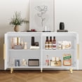 thumbnail image 3 of White Modern 4-Door Buffet Cabinet with Storage, Versatile Sideboard for Living Room, Hallway & Kitchen, 3 of 7
