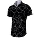thumbnail image 1 of Camisa De Botones Para Hombre Camisas de un solo pecho para hombre, camisas informales de manga corta para playa con solapa de Color sólido para vacaciones al libre (Black, S), 1 of 4