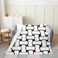 thumbnail image 2 of Erosebridal Modern Abstract Patchwork Flannel Blanket 90x90, Abstract White Black Sherpa Throw, 2 of 7