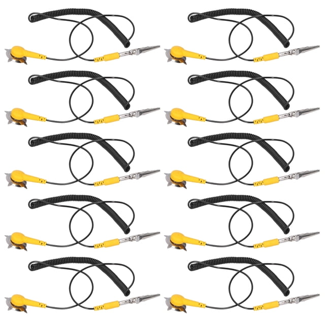10 Uds Cable de conexión a tierra 1,8 m Reduce el daño de los componentes eléctricos Cable eléctrico de tierra antiestático