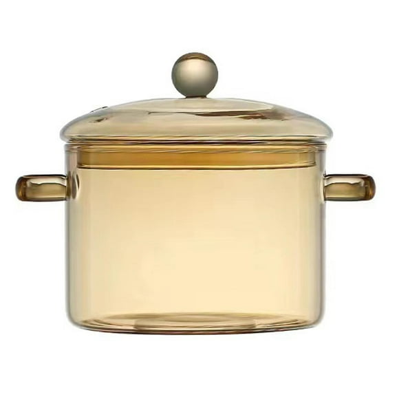 Glass Stovetop Pot with Lid Pasta Instant Noodle Pot for Tea Cereals Noodles 1.9L