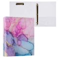 thumbnail image 3 of Haosy 2 Pack Hardcover 3 Ring Binder 1.5 Inch Ring Decorative Binder Organizer for Home School Office, Pink Purple Blue Marble, 3 of 10