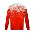 thumbnail image 4 of Women's Christmas Snowflake Print Long Sleeve T-Shirt Casual Holiday Tunic Top Red and White, 4 of 4