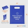 thumbnail image 4 of OptiPak 12x15 Merchandise Bags - Plastic Bags with Handles - Package Bags Make Someone Smile Today Bulk Pack of 50 Royal Blue, 4 of 4