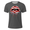 thumbnail image 3 of Men's Short Sleeved Independence Day Flag Print Crew Neck Leisure Sports Comfortable Print Mens T Shirt, 3 of 4