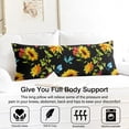 thumbnail image 3 of Boho Sunflower Body Pillow Cover – Soft & Breathable, Hidden Zipper, 20"x54", Vintage Floral Print with Butterflies & Bees – Gift for Side Sleepers, Pregnancy, Farmhouse Decor, 3 of 7