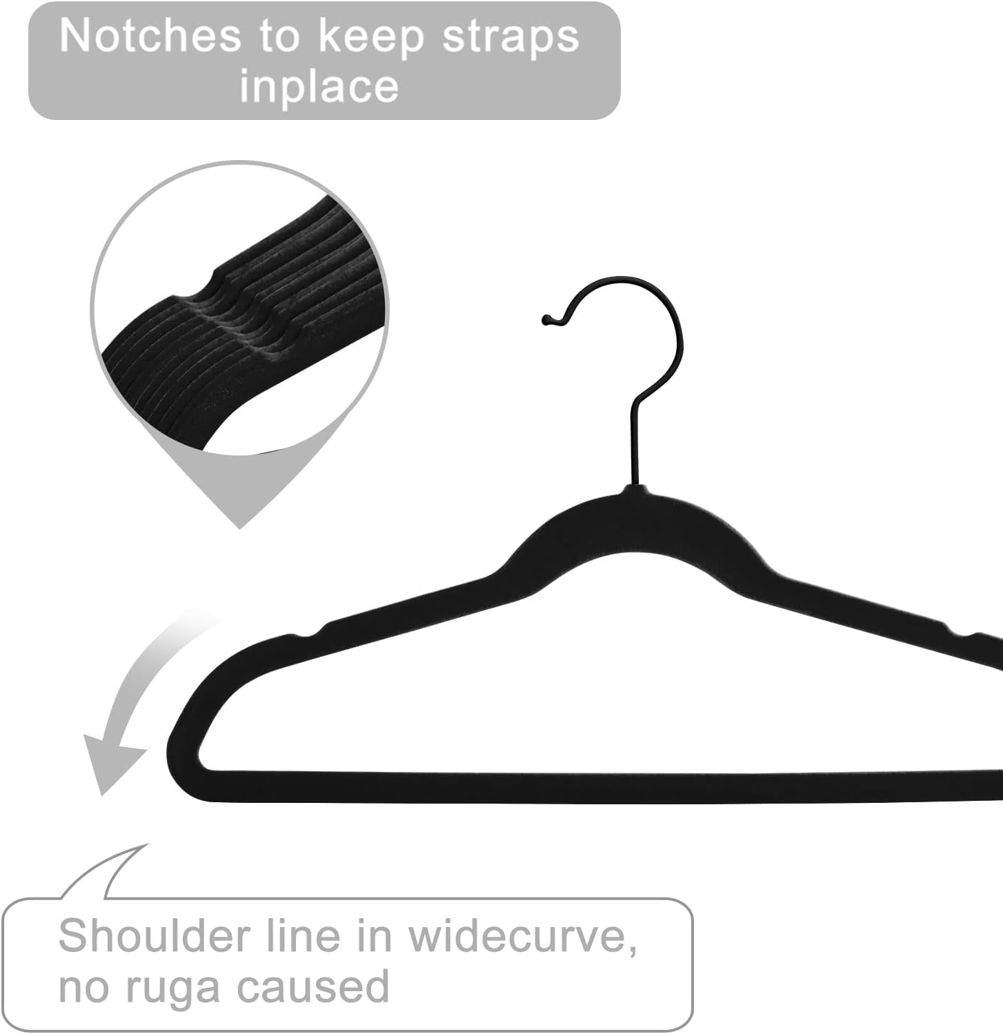 Kids Velvet Hangers,Non-Slip Big Kids Hangers,14 Inch Hangers for Youth,Teen Clothes,Pack of 50（Gray/Rosegold）