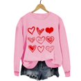 thumbnail image 4 of FUNUONY Chandails en Molleton pour Femmes Mode Décontractée Imprimé Saint-Valentin Col Rond Sans Capuche Manches Longues Rose TTG, 4 of 4