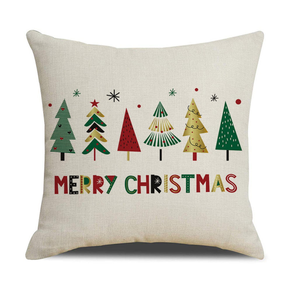 Details about   18" Christmas Xmas Cushion Cover Pillow Case Cotton Linen Home Sofa Throw Decor 