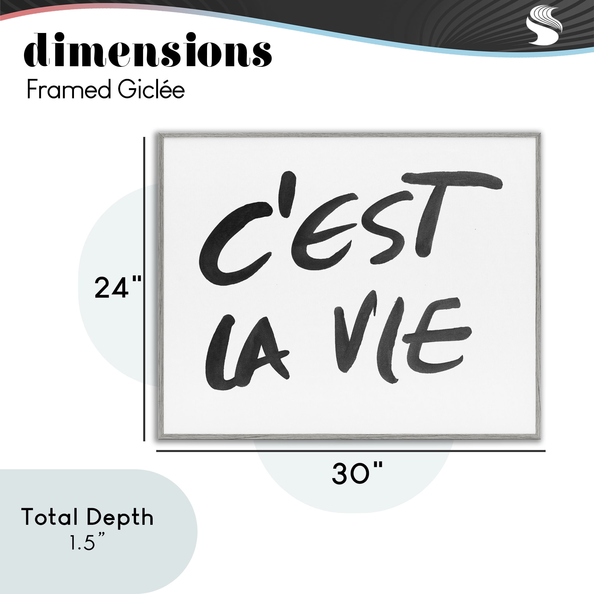 Stupell Industries C'est La Vie Minimal Text Gray Framed Giclee Art, design by SD Graphics Studio