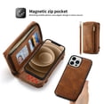 thumbnail image 3 of SaniMore Case for iPhone 14 Pro 6.1" 2022, [Crossbody Lanyard & Wrist Strap] 2 in 1 Zipper Wallet Case [Detachable] Card Holders Cash Pocket] Shockproof Anti-fall All-around Protective Cover, Brown, 3 of 12