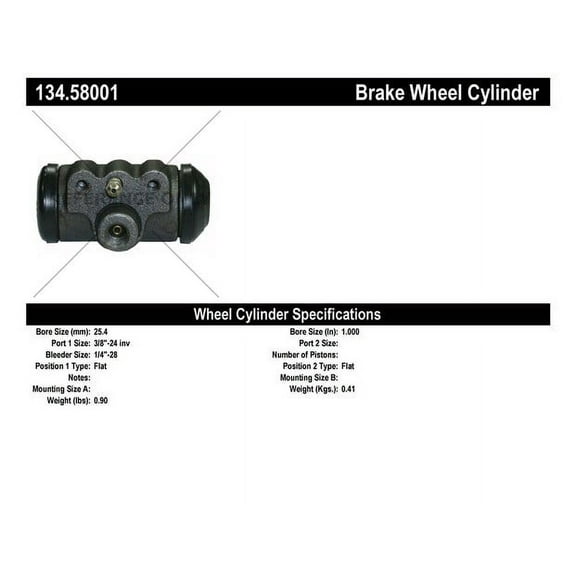 Centric Parts Drum Brake Wheel Cylinder P/N:134.58001