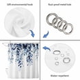 thumbnail image 5 of Blue Eucalyptus Leaves Bathroom Shower Curtains with 12 Hooks Polyester Waterproof Shower Curtain for Stalls and Bathtubs Weeping Botanical Watercolor Decorative Bathroom Privacy Curtain 72x84 Inches, 5 of 9
