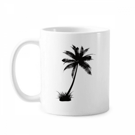 

Coconut Tree Beach Black Outline Mug Pottery Cerac Coffee Porcelain Cup Tableware