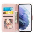 thumbnail image 6 of for Samsung Galaxy S22 5G Flip Case, Premium PU Leather Folio Flip with Design Card Slots Wrist Strap Shockproof Kickstand Magnetic Protective Girls Cover for Samsung S22, Pink, 6 of 11