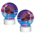 thumbnail image 2 of Daiia Capybara Bathtub Fun Pattern Acrylic Night Light, LED Touch Light, Bedroom Night Light, Soft Glowing Lamp Perfect Gift for Mother's Day, Birthday, or Christmas, 2 of 9
