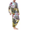 thumbnail image 2 of KLL Dreamy Mushroom House Sleepwear Mens Flannel Pajamas,Long Cotton Pj Set, 2 of 7