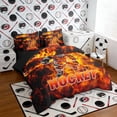 thumbnail image 2 of Erosebridal Fire Hockey Twin Bedding Sets, Sport Bedding Comforter Set for Men and Boys, Black Reversible 7pcs, 2 of 6