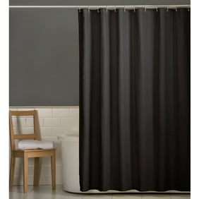 Mainstays Henderson Fabric Shower Curtain Black Walmart Com