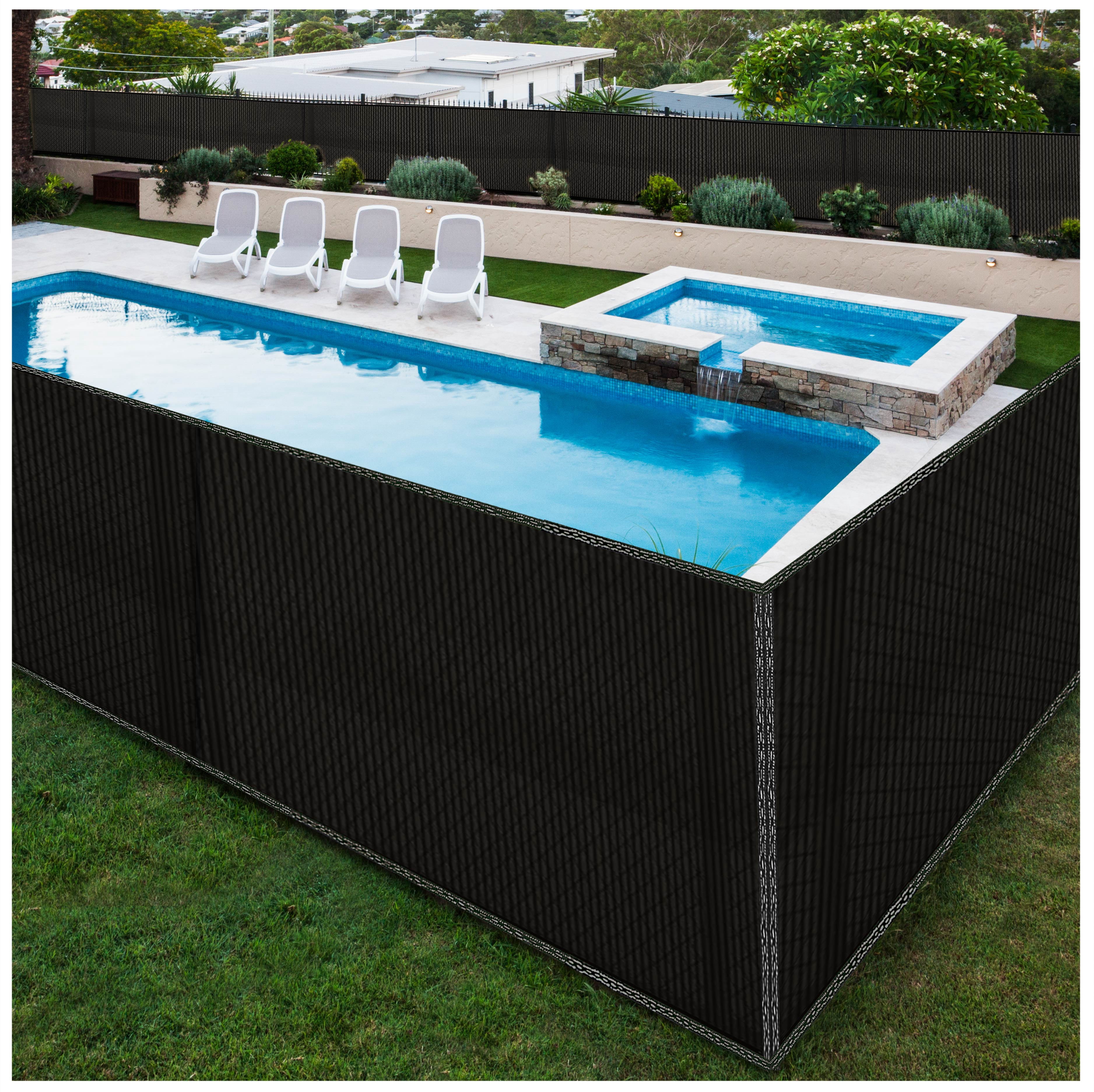 6 ft. x 50 ft. Privacy Screen Fence, Black
