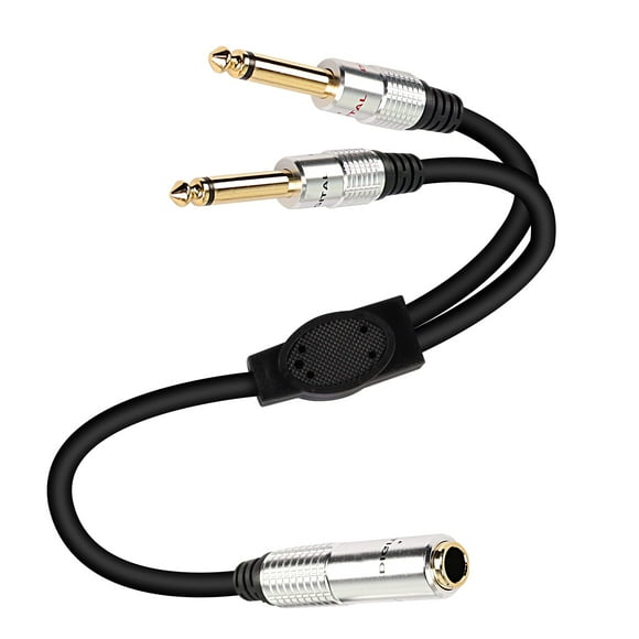Cable XMSJSIY 6,35 mm 1/4 TRS estéreo hembra a doble 6,35 mm 1/4 TS mono macho